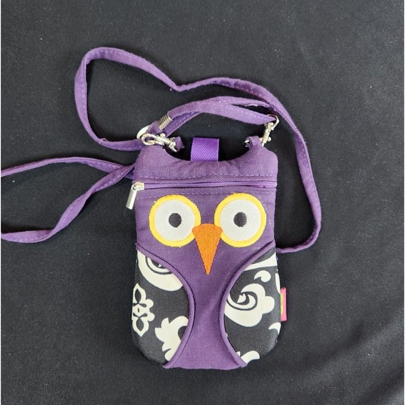 N Gil Whimsical Purple Owl Phone Bag Pouch Crossbody Strap Playful  Boho Novelty - Picture 2 of 7